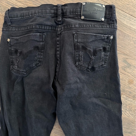 Red Rivet Black Distressed Jeans size 5 - Picture 5 of 9